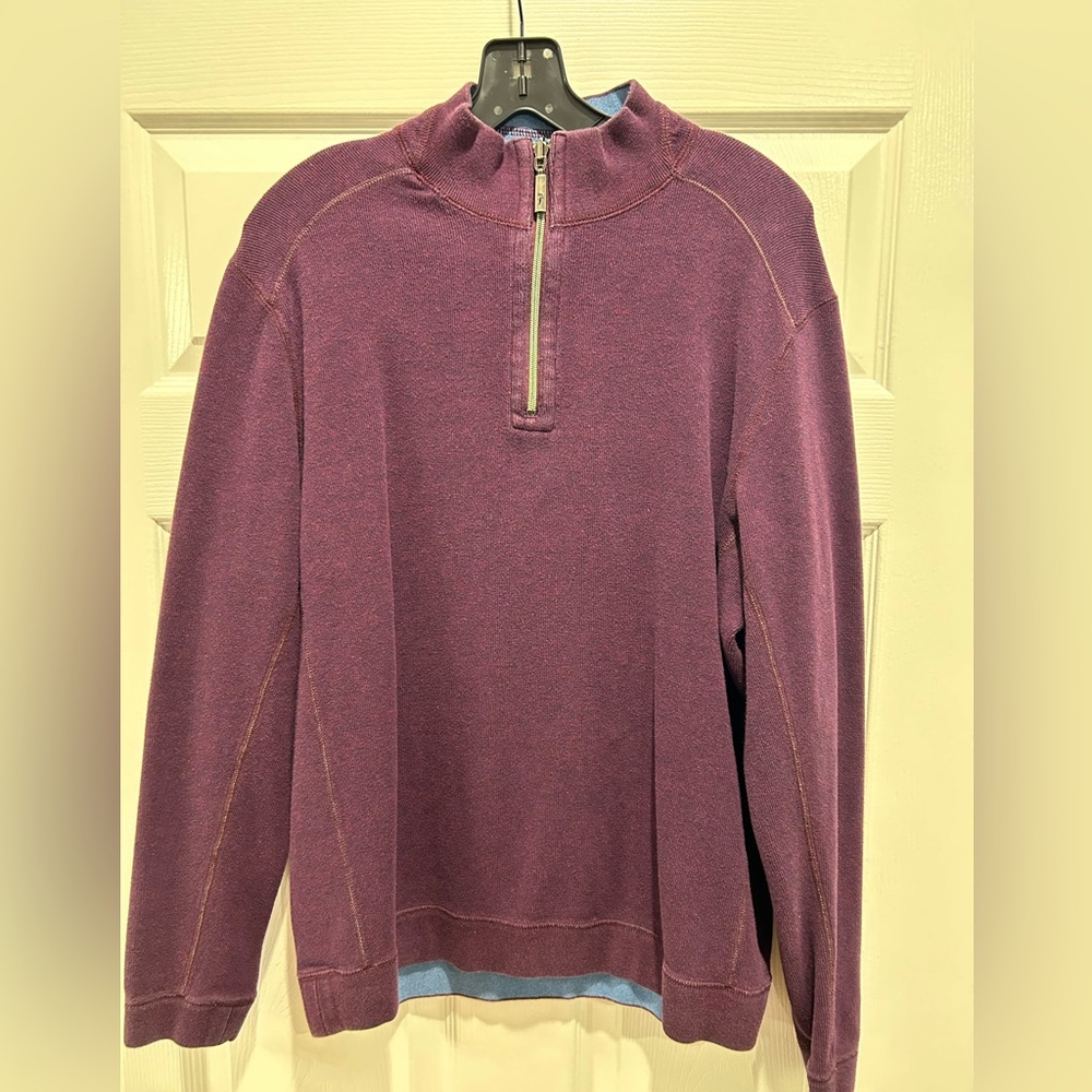 Tommy Bahama Reversible Pull-over. (Maroon and blue). Size Large.